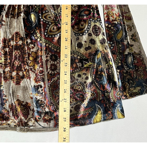 Unity World Wear Velvet Top Tunic Womens XL Floral Pullover Boho Artsy Hippie - Picture 7 of 11